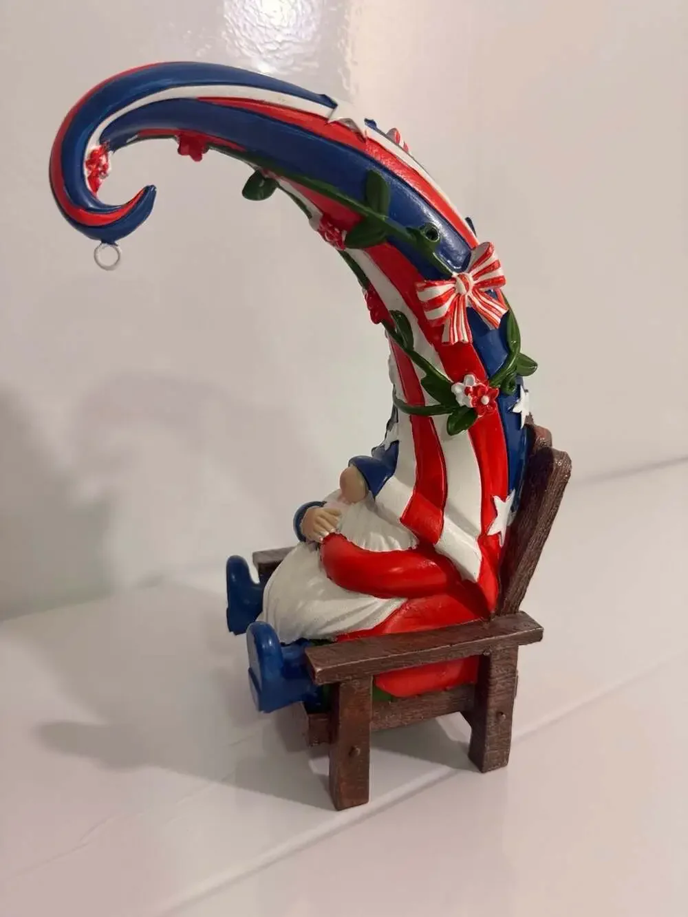 Patriotic/ Americana Polyresin Gnome with Dangling Legs Table Decor